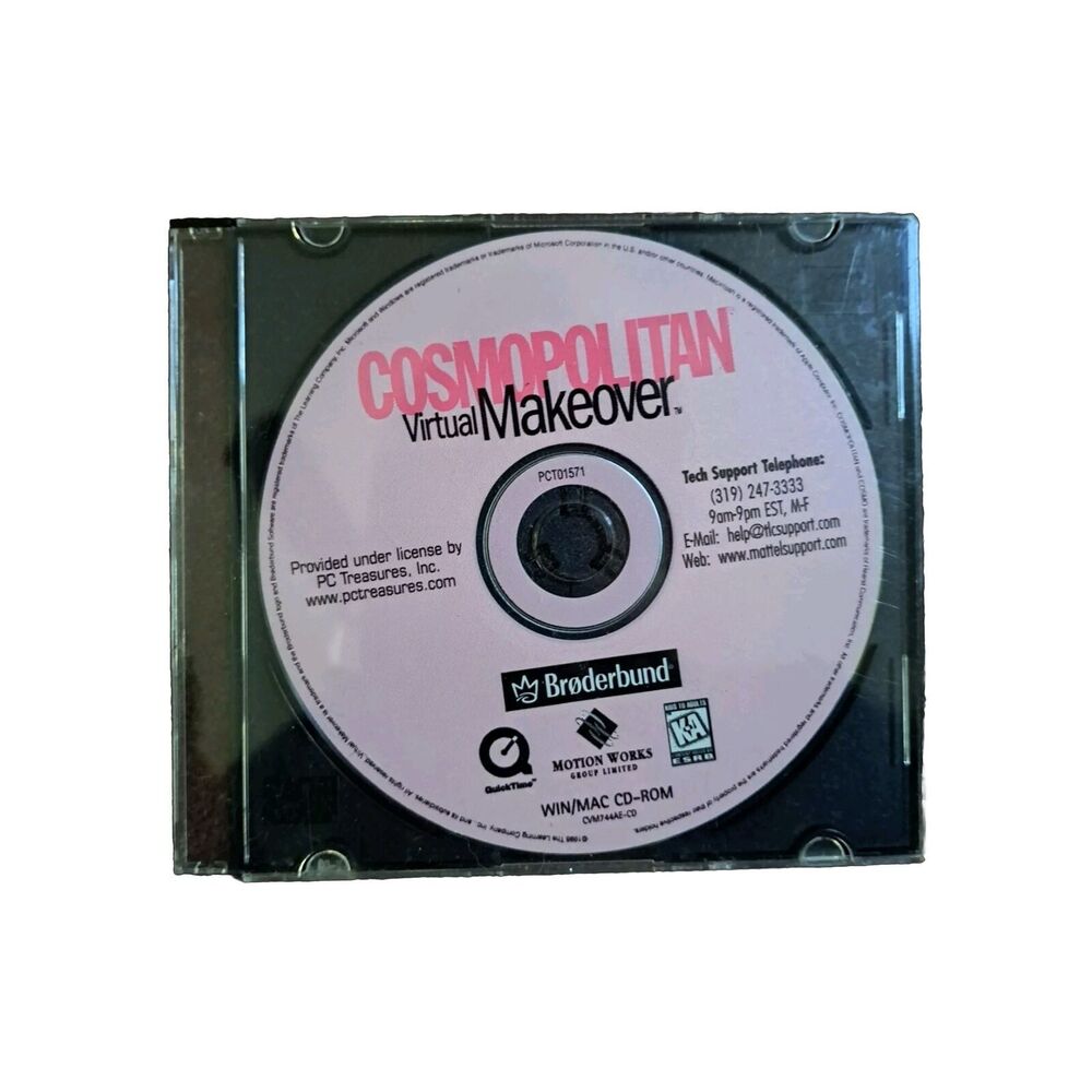 ☆Cosmopolitan Virtual Makeover 1998 CD ROM☆Women's Beauty Software☆Windows/Mac☆